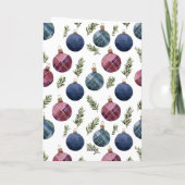 Red Blue Cream Country Christmas Ornaments カード (裏面)