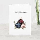 Red Blue Cream Country Christmas Ornaments カード (正面)