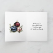 Red Blue Cream Country Christmas Ornaments カード (内部)