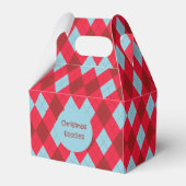 Red Blue & Crimson Christmas Argyle フェイバーボックス (正面サイド)