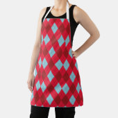 Red Blue & Crimson Christmas Argyle Apron エプロン (インサイチュ)