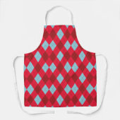 Red Blue & Crimson Christmas Argyle Apron エプロン (正面)