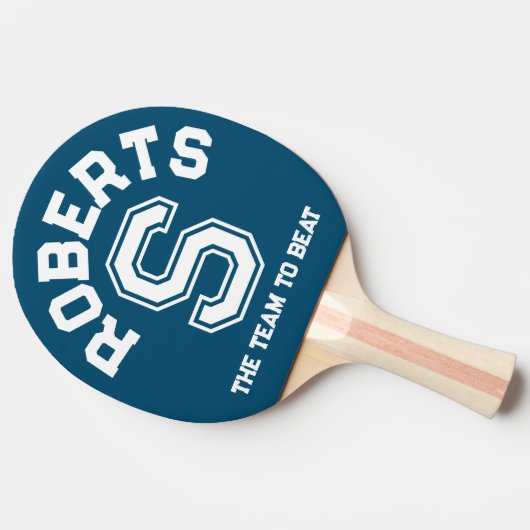 Red blue custom monogram name initial and team 卓球ラケット (横)