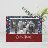 Red Blue Deck The Holes Christmas Photo Card シーズンカード (スタンド正面)