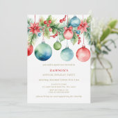 Red Blue Festive Corporate Christmas Party  招待状 (スタンド正面)