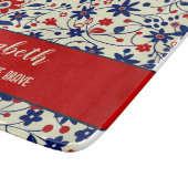 Red Blue Folk Art Kitchenware カッティングボード (角)