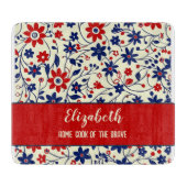 Red Blue Folk Art Kitchenware カッティングボード (正面)