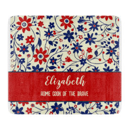 Red Blue Folk Art Kitchenware カッティングボード