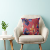 Red Blue Gold watercolor illustration throw pillow クッション (椅子)