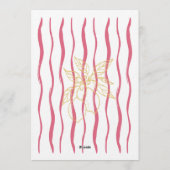 Red Blue Lemon La Dolce Vita Bridal Shower 招待状 (裏面)