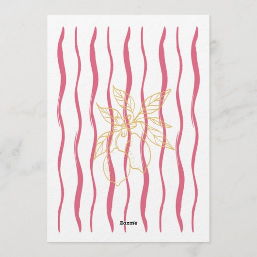 Red Blue Lemon La Dolce Vita Bridal Shower 招待状 (裏面)