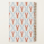 Red & Blue Lobster Trellis Personalized ノートブック (裏面)