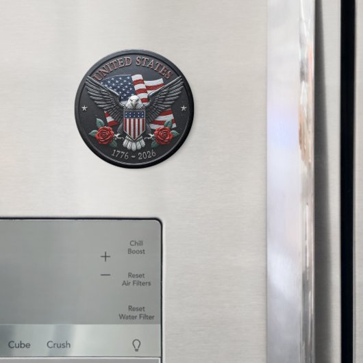 Red & Blue Metallic Texture USA Semiquincentennial マグネット (インサイチュ (冷蔵庫))