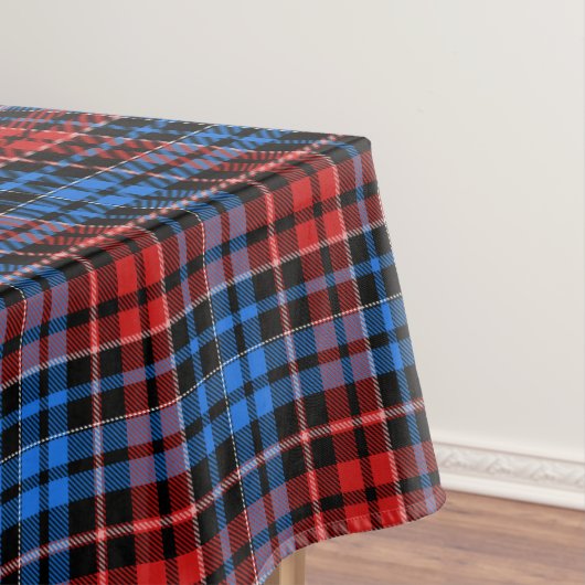 Red Blue On Black Plaid Tartan Design  テーブルクロス (インサイチュ)