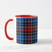 Red Blue On Black Plaid Tartan Design  マグカップ (左)