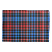 Red Blue On Black Plaid Tartan Design  枕カバー (裏面)