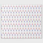 Red Blue Paris Gift Wrap Wrapping Paper France ラッピングペーパー (フラット)