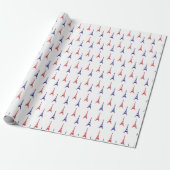Red Blue Paris Gift Wrap Wrapping Paper France ラッピングペーパー (アンロールド)