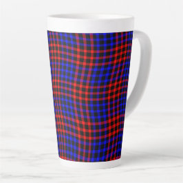 Red Blue Plaid Checker Seamless Pattern カフェラテマグ