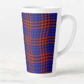 Red Blue Plaid Checker Seamless Pattern カフェラテマグ (右)