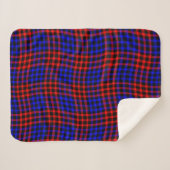 Red Blue Plaid Checker Seamless Pattern シェルパブランケット (正面(横))