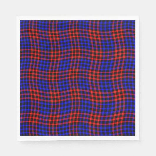 Red Blue Plaid Checker Seamless Pattern スタンダードランチョンナプキン (正面)