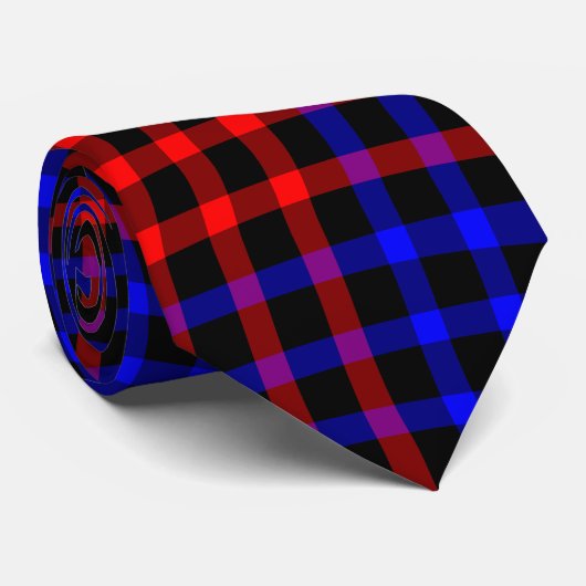 Red Blue Plaid Checker Seamless Pattern ネクタイ (ロール)