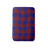 Red Blue Plaid Checker Seamless Pattern バスマット (正面縦)