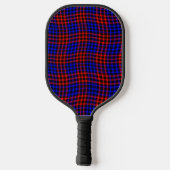 Red Blue Plaid Checker Seamless Pattern ピックルボールラケット (裏面)