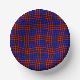 Red Blue Plaid Checker Seamless Pattern ペーパーボウル
