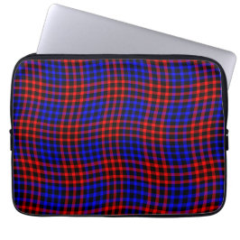 Red Blue Plaid Checker Seamless Pattern ラップトップスリーブ