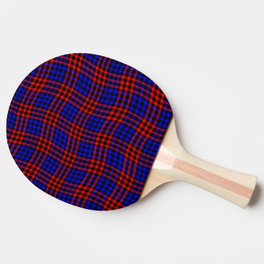 Red Blue Plaid Checker Seamless Pattern 卓球ラケット (横)