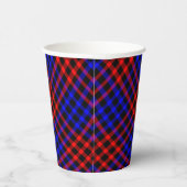 Red Blue Plaid Checker Seamless Pattern 紙コップ (右)