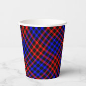 Red Blue Plaid Checker Seamless Pattern 紙コップ (正面)