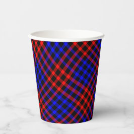 Red Blue Plaid Checker Seamless Pattern 紙コップ