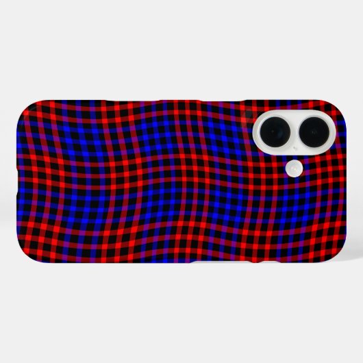 Red Blue Plaid Checker Seamless Pattern Case-Mate iPhoneケース (裏面 (横))