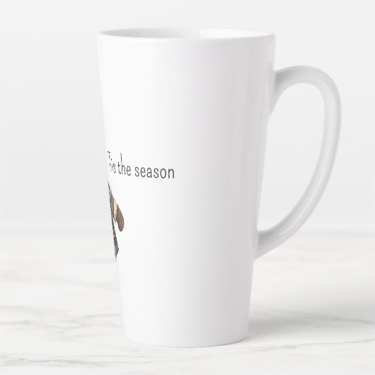 Red Blue Plaid Christmas Snowman カフェラテマグ (右)