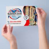 Red Blue Power Wash House Cleaning Services チラシ (ハンドル)