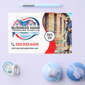 Red Blue Power Wash House Cleaning Services チラシ (シングル)