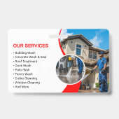 Red Blue Power Wash House Cleaning Services バッジ (裏面)