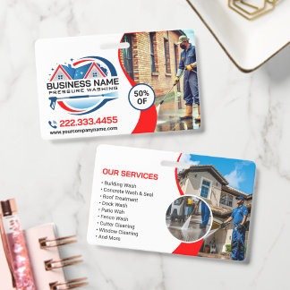 Red Blue Power Wash House Cleaning Services バッジ