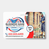 Red Blue Power Wash House Cleaning Services バッジ (正面)