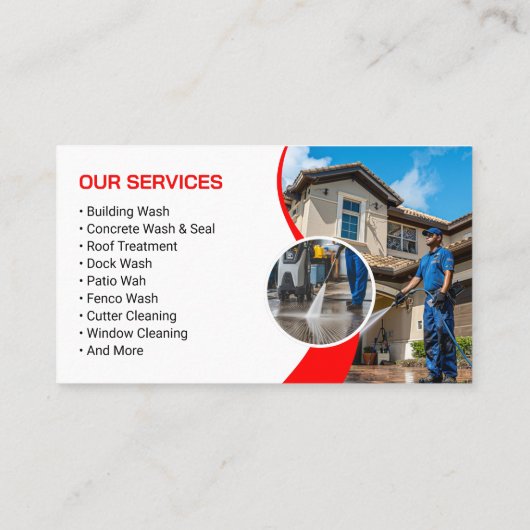 Red Blue Power Wash House Cleaning Services 名刺 (裏面)