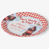 Red & Blue Ready to Pop Baby Shower  ペーパープレート (アングル)