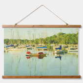 Red Blue Sailboats on Lake Harriet Accent ぶら下がった's 吊り下げ型タペストリー (正面)