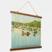 Red Blue Sailboats on Lake Harriet Accent ぶら下がった's 吊り下げ型タペストリー (傾斜あり)