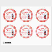 Red & Blue She's Ready to Pop Baby Shower  ラウンドシール (シート)