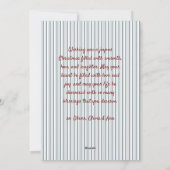 Red Blue Stripes & Bow Frame Christmas Photo シーズンカード (裏面)