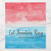 Red & Blue Water Color Wine Label  ワインラベル (シングルラベル)