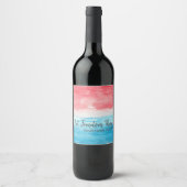 Red & Blue Water Color Wine Label  ワインラベル (正面)